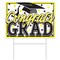 6 Pack Bulk Plastic Yellow Congrats Grad Graduation Party Yard Sign